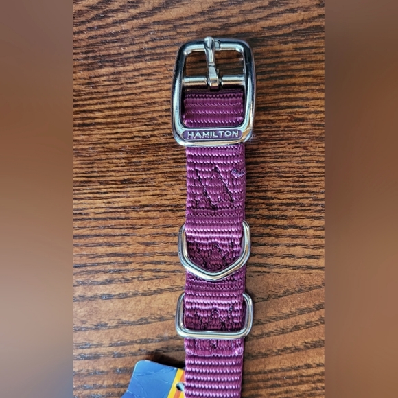 2 /$15  NEW  Hamilton Dog Collar Metal Buckle 16" Wine Burgundy - Picture 2 of 9